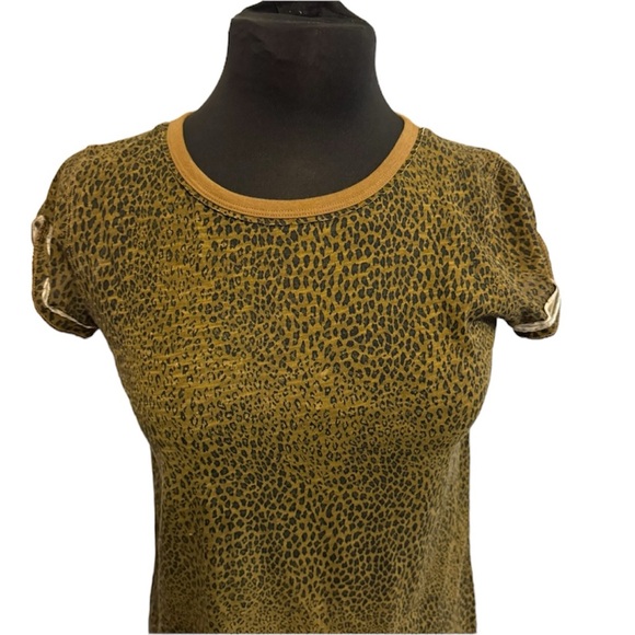 Free People We The Free Size Small Clare Animal Printed Leopard Cheetah T-Shirt - Picture 4 of 14